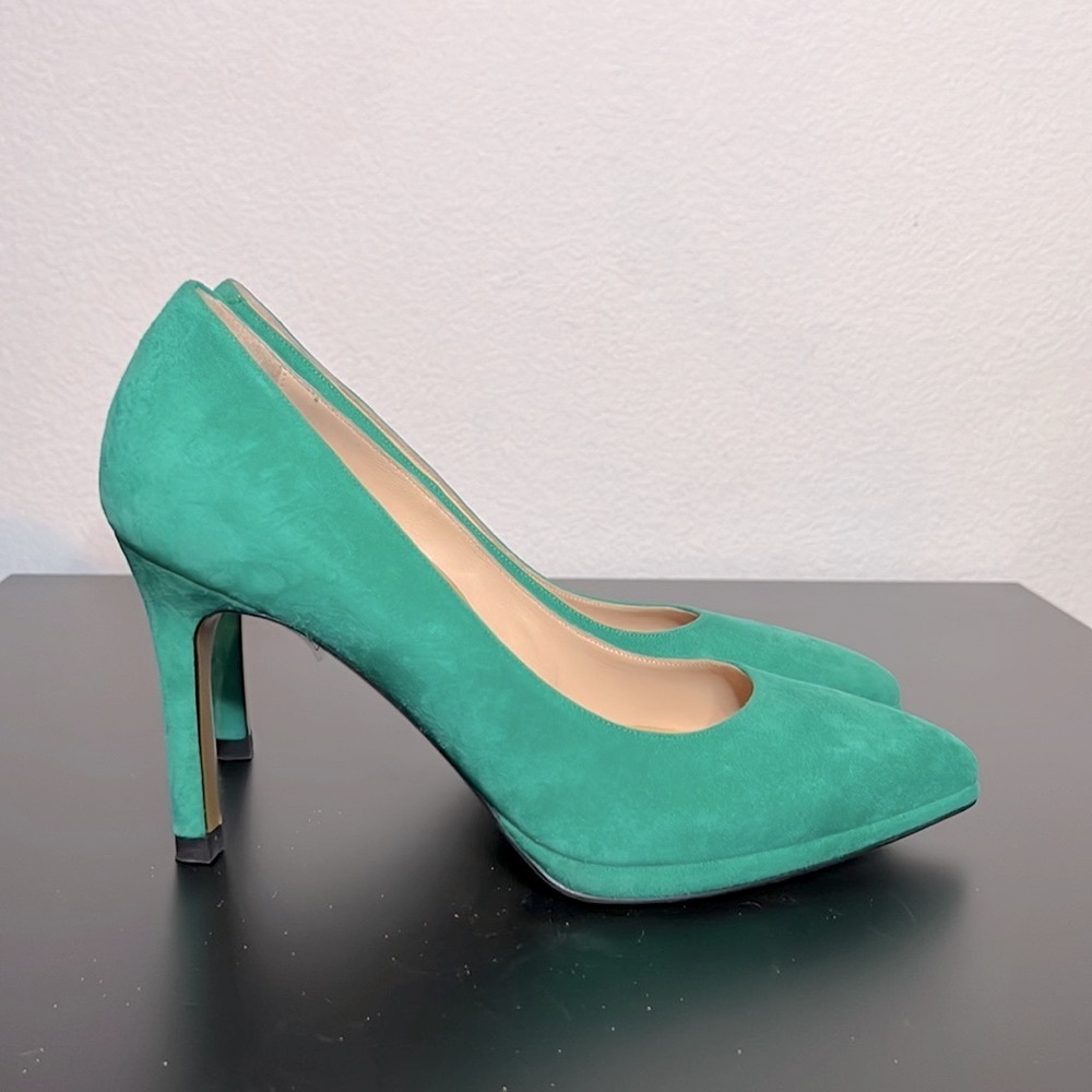 Stinaa.J green suede pumps made in Italy size 10 - Picture 2 of 9